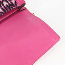 Miu Miu Chain Shoulder Bag Canvas Leather 2way Pink Gold Auth 120964AM-9