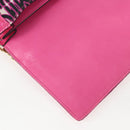 Miu Miu Chain Shoulder Bag Canvas Leather 2way Pink Gold Auth 120964SAM-23