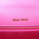 Miu Miu Chain Shoulder Bag Canvas Leather 2way Pink Gold Auth 120964SAM-25