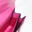 Miu Miu Chain Shoulder Bag Canvas Leather 2way Pink Gold Auth 120964AM-26