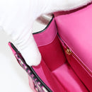 Miu Miu Chain Shoulder Bag Canvas Leather 2way Pink Gold Auth 120964SAM-27