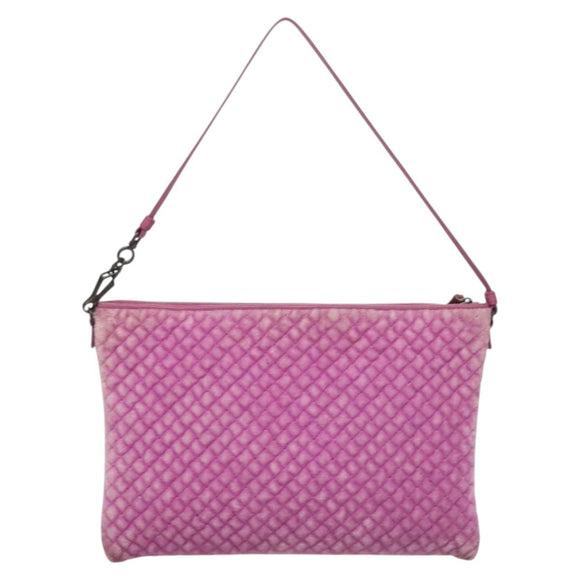 BOTTEGA VENETA Shoulder Bag Velor Purple Auth 120966