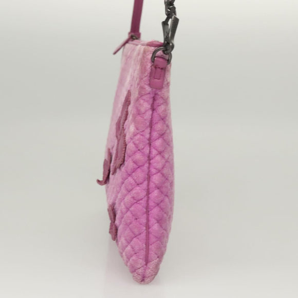BOTTEGA VENETA Shoulder Bag Velor Purple Auth 120966