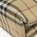 BURBERRY Nova Check Hand Bag PVC Beige Auth 120970-10