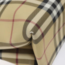 BURBERRY Nova Check Hand Bag PVC Beige Auth 120970-11