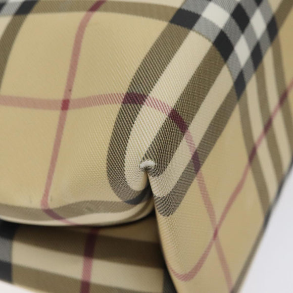 BURBERRY Nova Check Hand Bag PVC Beige Auth 120970