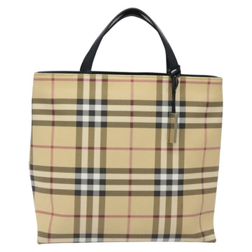 BURBERRY Nova Check Hand Bag PVC Beige Auth 120970 - 0