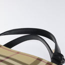 BURBERRY Nova Check Hand Bag PVC Beige Auth 120970-8