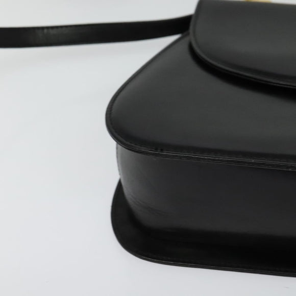 Salvatore Ferragamo Hand Bag Leather 2way Gold Black Auth 120974