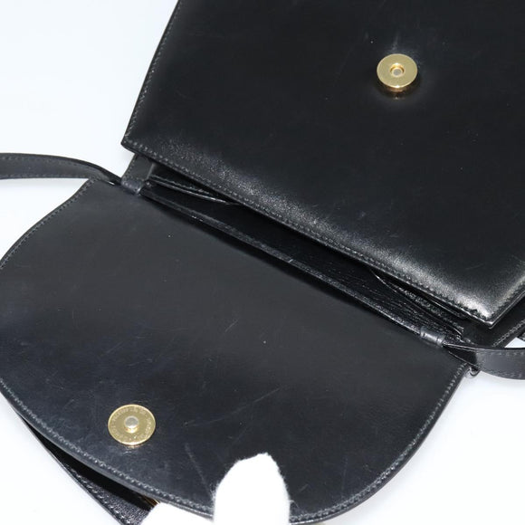 Salvatore Ferragamo Hand Bag Leather 2way Gold Black Auth 120974