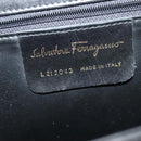 Salvatore Ferragamo Hand Bag Leather 2way Gold Black Auth 120974-12