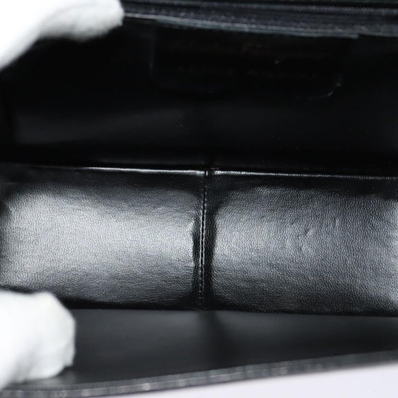 Salvatore Ferragamo Hand Bag Leather 2way Gold Black Auth 120974