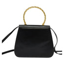 Salvatore Ferragamo Hand Bag Leather 2way Gold Black Auth 120974-2