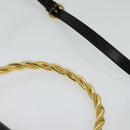 Salvatore Ferragamo Hand Bag Leather 2way Gold Black Auth 120974-14