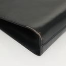 Salvatore Ferragamo Gancini Chain Shoulder Bag Leather Black Gold Auth 120975-10