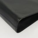 Salvatore Ferragamo Gancini Chain Shoulder Bag Leather Black Gold Auth 120975-11