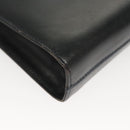 Salvatore Ferragamo Gancini Chain Shoulder Bag Leather Black Gold Auth 120975-12