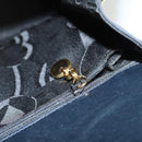 Salvatore Ferragamo Gancini Chain Shoulder Bag Leather Black Gold Auth 120975-19