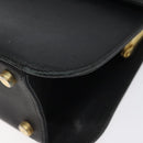 Salvatore Ferragamo Gancini Hand Bag Leather Black Gold Auth 120976-8