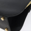 Salvatore Ferragamo Gancini Hand Bag Leather Black Gold Auth 120976-16