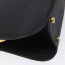 Salvatore Ferragamo Gancini Hand Bag Leather Black Gold Auth 120976-17