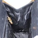 Salvatore Ferragamo Gancini Hand Bag Leather Black Gold Auth 120976-18