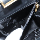 Salvatore Ferragamo Gancini Hand Bag Leather Black Gold Auth 120976-20