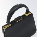 Salvatore Ferragamo Gancini Hand Bag Leather Black Gold Auth 120976-6
