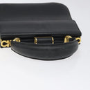 Salvatore Ferragamo Gancini Hand Bag Leather Black Gold Auth 120976-7