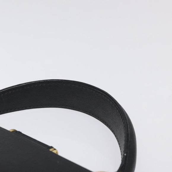 Salvatore Ferragamo Gancini Hand Bag Leather Black Gold Auth 120976