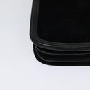 Salvatore Ferragamo Gancini Chain Shoulder Bag Suede Black Gold Auth 120977-15