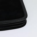 Salvatore Ferragamo Gancini Chain Shoulder Bag Suede Black Gold Auth 120977-16