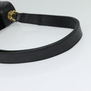 Salvatore Ferragamo Gancini Chain Shoulder Bag Suede Black Gold Auth 120977-7