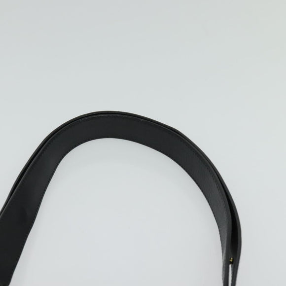 Salvatore Ferragamo Gancini Chain Shoulder Bag Suede Black Gold Auth 120977