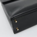 Salvatore Ferragamo Gancini Hand Bag Leather 2way Black Gold Auth 120978-14
