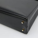 Salvatore Ferragamo Gancini Hand Bag Leather 2way Black Gold Auth 120978-15