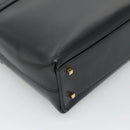 Salvatore Ferragamo Gancini Hand Bag Leather 2way Black Gold Auth 120978-16