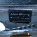 Salvatore Ferragamo Gancini Hand Bag Leather 2way Black Gold Auth 120978-12