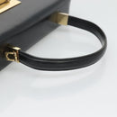 Salvatore Ferragamo Gancini Hand Bag Leather 2way Black Gold Auth 120978-7