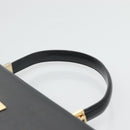 Salvatore Ferragamo Gancini Hand Bag Leather 2way Black Gold Auth 120978-8