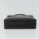 Salvatore Ferragamo Gancini Hand Bag Leather 2way Black Gold Auth 120978-5