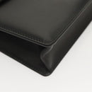 Salvatore Ferragamo Gancini Chain Shoulder Bag Leather Black Gold Auth 120981-9
