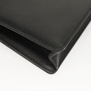 Salvatore Ferragamo Gancini Chain Shoulder Bag Leather Black Gold Auth 120981-15