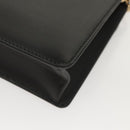 Salvatore Ferragamo Gancini Chain Shoulder Bag Leather Black Gold Auth 120981-16