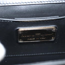 Salvatore Ferragamo Gancini Chain Shoulder Bag Leather Black Gold Auth 120981-18