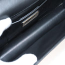Salvatore Ferragamo Gancini Chain Shoulder Bag Leather Black Gold Auth 120981-10
