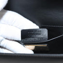 Salvatore Ferragamo Gancini Chain Shoulder Bag Leather Black Gold Auth 120981-11