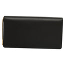 Salvatore Ferragamo Gancini Chain Shoulder Bag Leather Black Gold Auth 120981-2