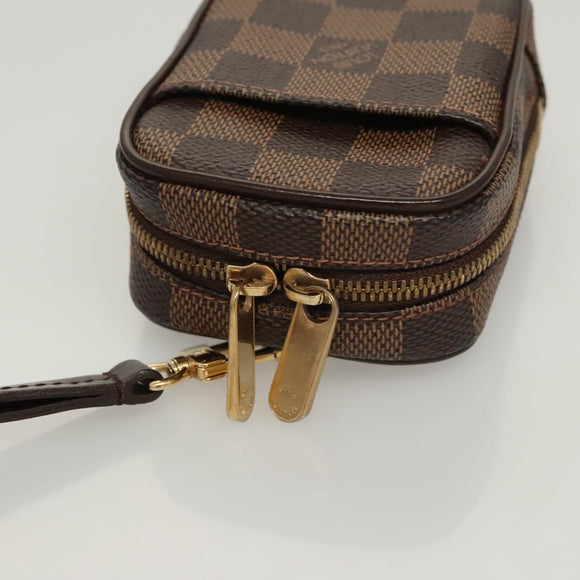 LOUIS VUITTON Damier Ebene Etui Okapi PM Pouch N61738 LV Auth 121018