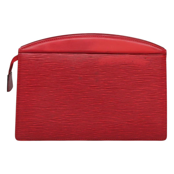 LOUIS VUITTON Epi Trousse Crete Clutch Bag Red M48407 LV Auth 121025